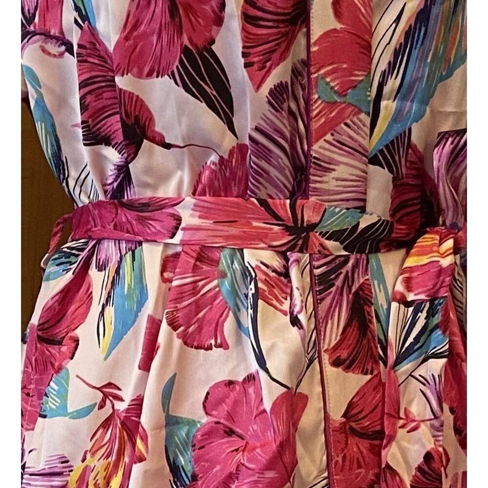 NEW! Cynthia Rowley Floral Robe & Pajama Set / LARGE - Picture 3 of 6
